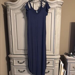 Elegant Navy Blue Women's maternity Dress
